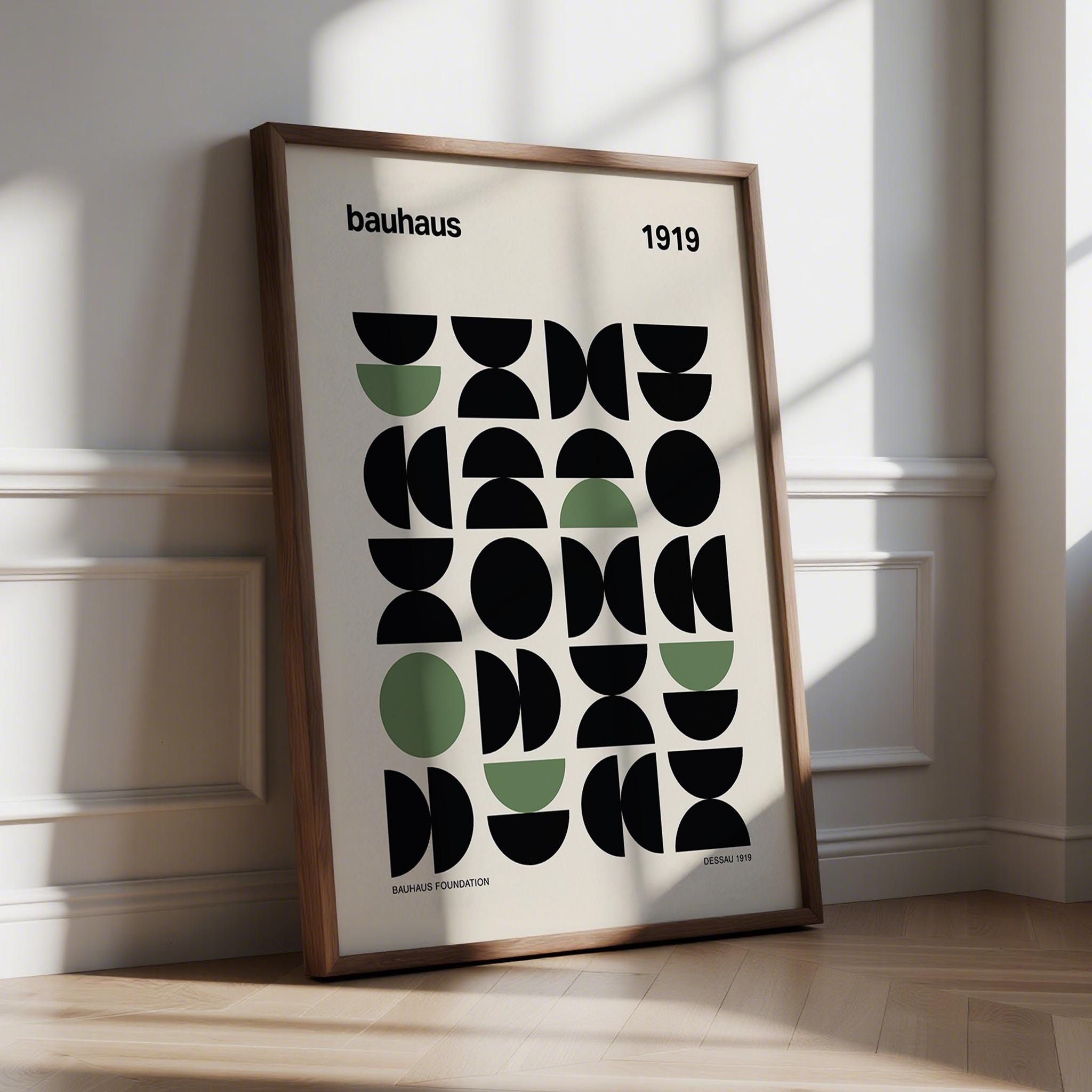 Gallery Print | Black and Green Bauhaus-Inspired Wall Art