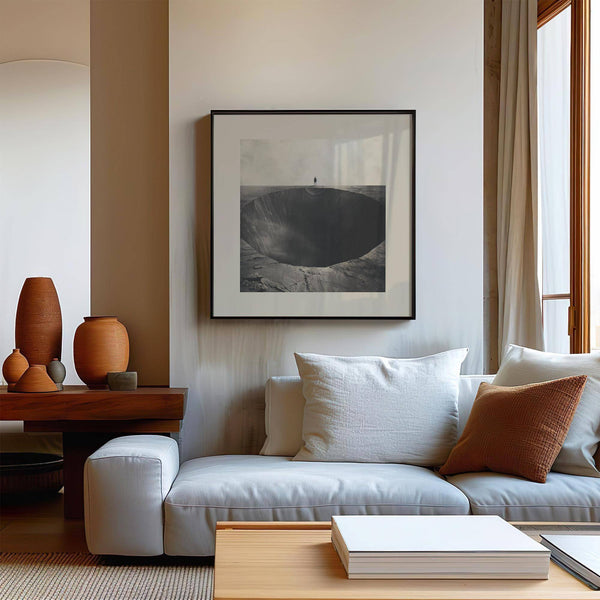 Abstract surrealist wall art with dark abyss imagery