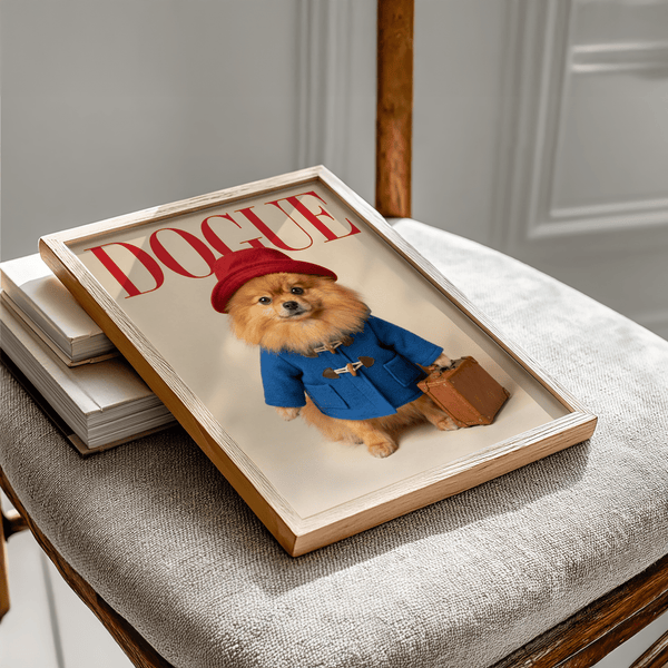Paddingtron Bear Pomeranian poster for pet lovers, living room wall art in rich colors