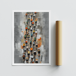 Side angle showing subtle border on modern cycling poster