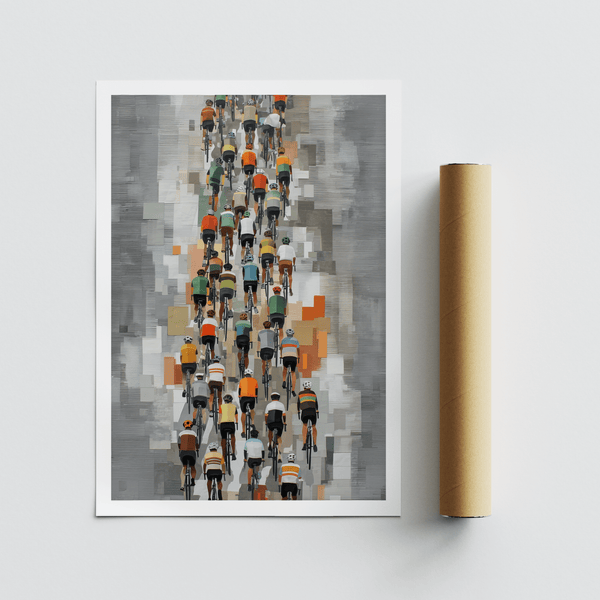 Side angle showing subtle border on modern cycling poster