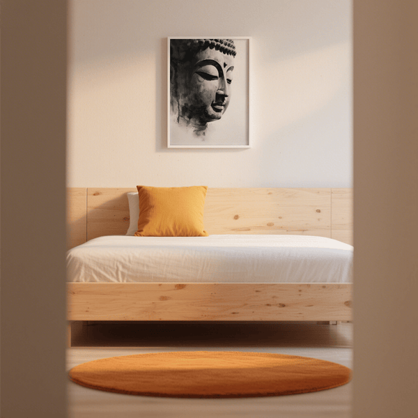 Modern Buddha Art Print Black and White for entryway wall art
