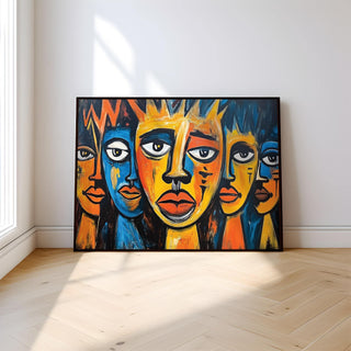 Statement art print with tribal inspiration in African wall art for living room