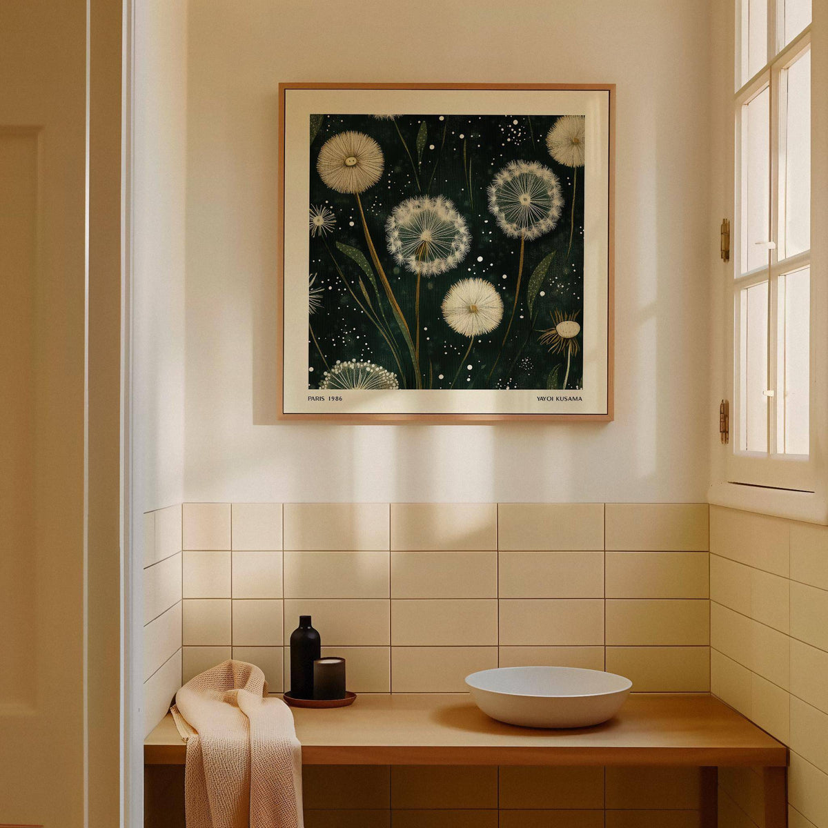 Unique square wall art print with a calming botanical aesthetic