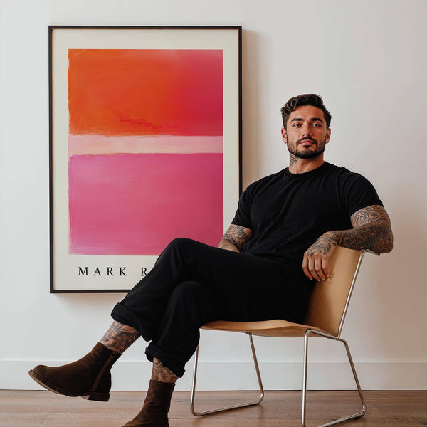 Minimalist pink and orange wall art for stylish decor