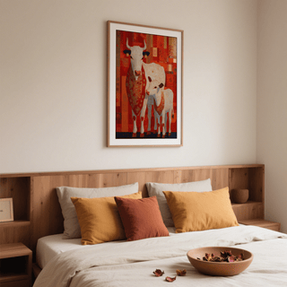Sacred Cow Wall Art print highlighting subtle 8 percent border