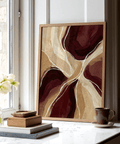 Brown and Red hues in Organic Abstract Art Print for hallway wall art