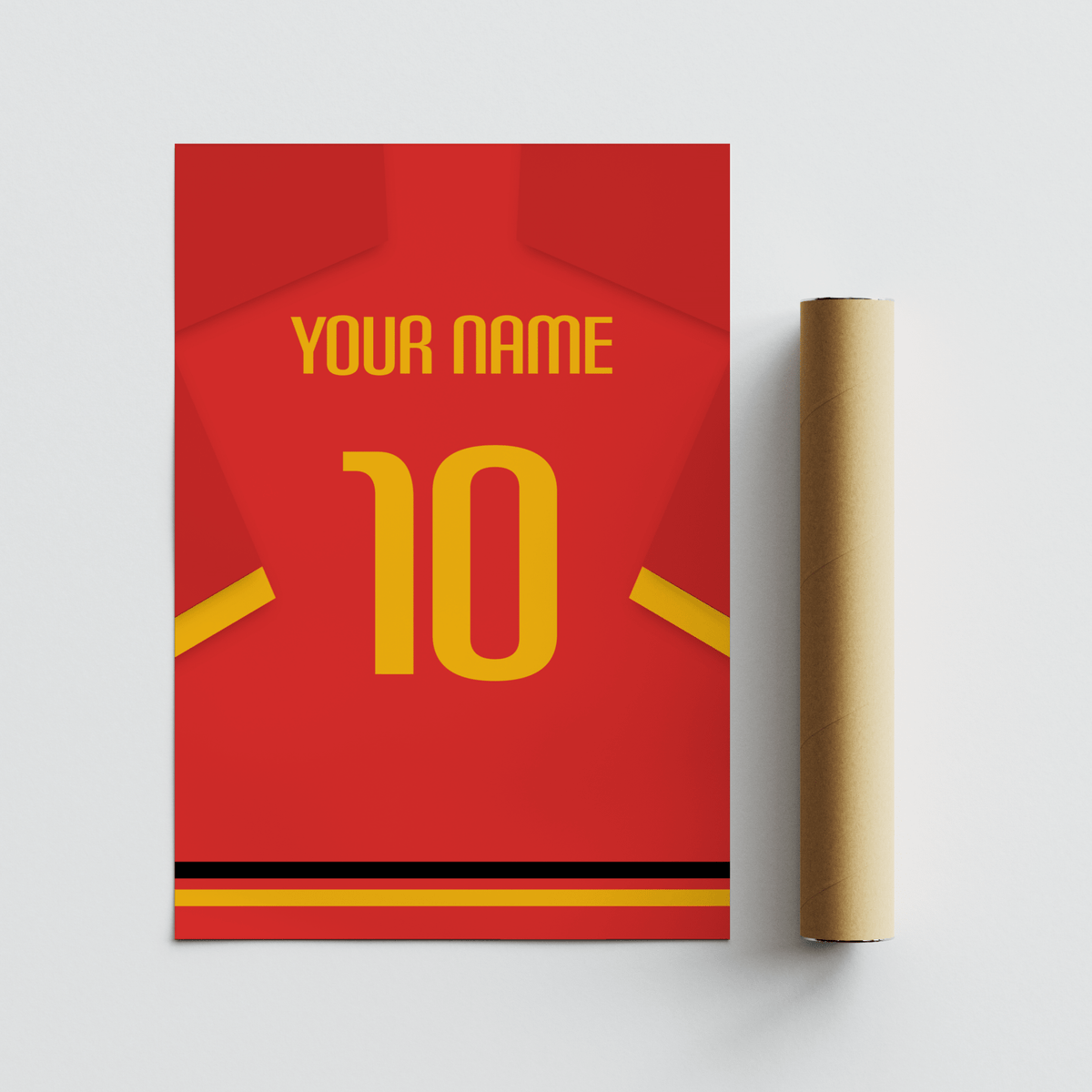 Belgium Football Shirt Poster close-up capturing block lettering and strong color palette