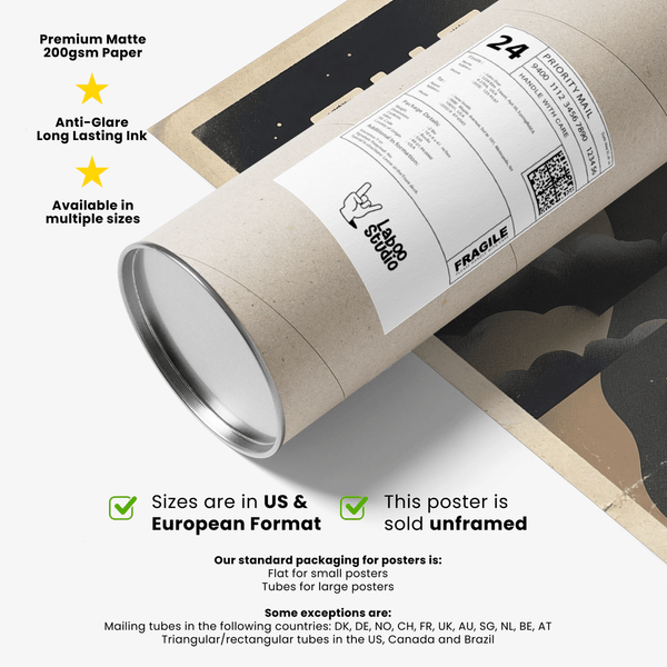 Space golf poster print with central cup and illuminated golf ball on island green wall art