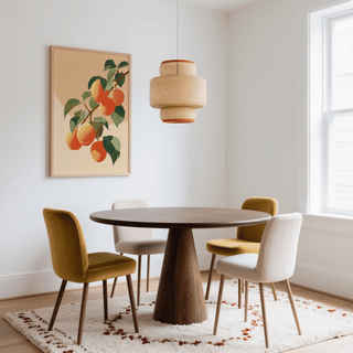 Apricot Wall Print with orange apricots ideal for entryway wall decor