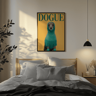 Cute Pet Wall Art featuring a stylish dog for modern living room wall art