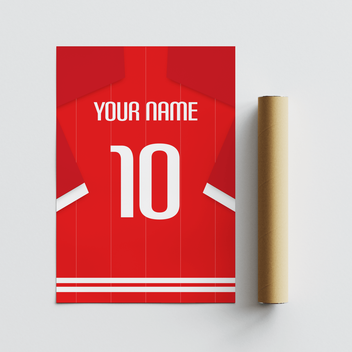 Close-up Nottingham Forest Football Shirt Poster highlighting the number 10 and shoulder name text