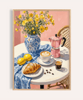 Floral Kitchen Decor print with Blue, Pink, and Multicolored accents for kitchen wall art