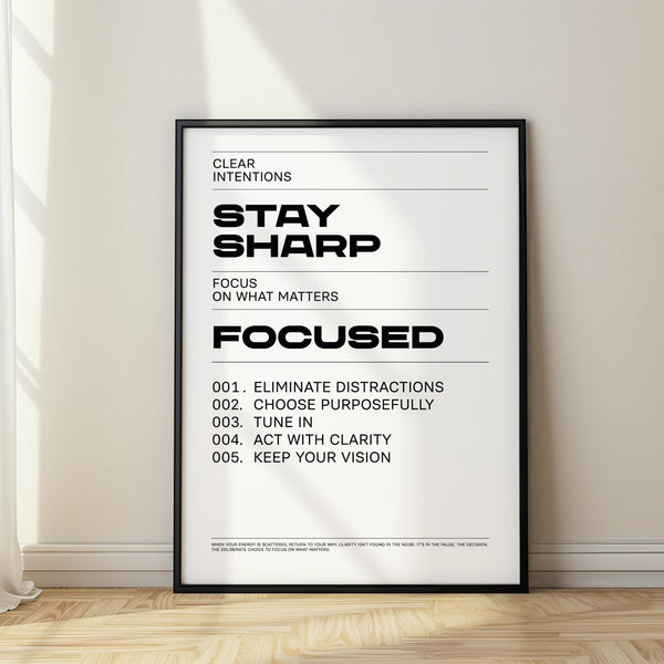 Office Posters Motivational print in bold black and white typography for focused workspaces.