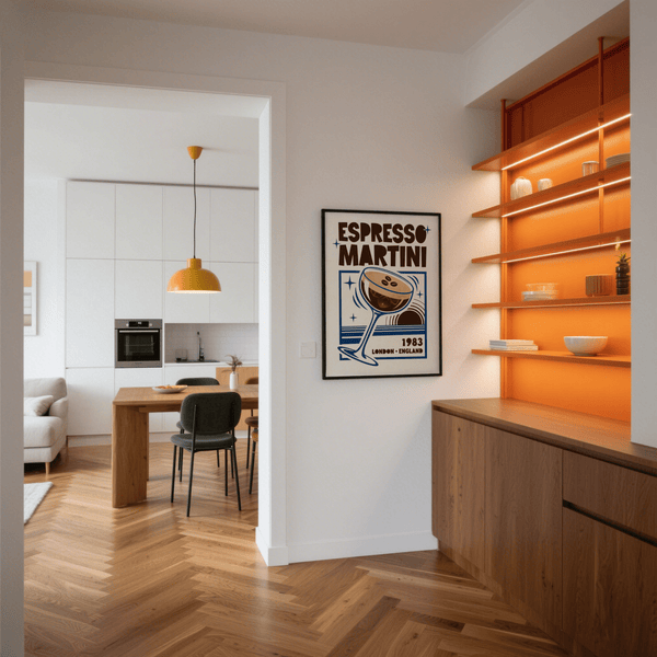 Espresso Martini Print vintage-inspired wall art poster for kitchen