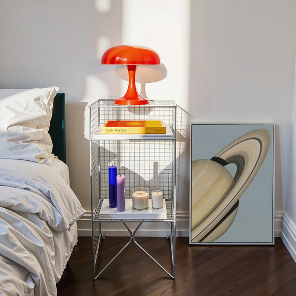 Saturn Art Print displaying Yellow and Blue shades for hallway poster