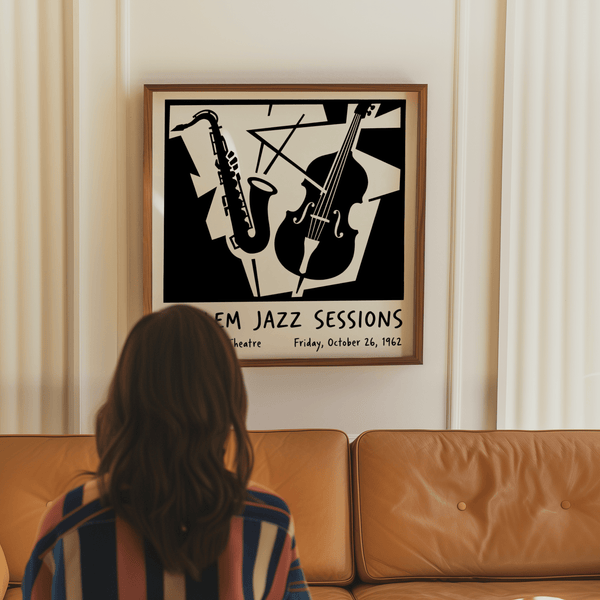 Music Poster Wall Art in Black and White for home office, stylish art print