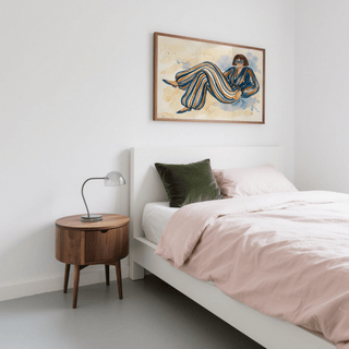 Modern Female Illustration wall decor with Brown, Beige for living area