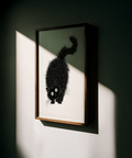 Black and White Arched Back Cat Print for modern cat lover's space