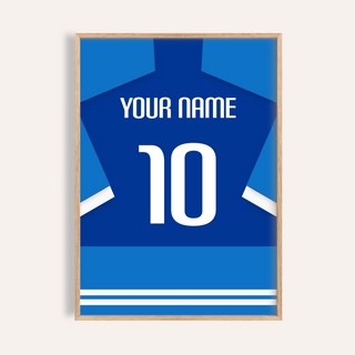 Centered Como Football Shirt Poster showing jersey silhouette with number 10
