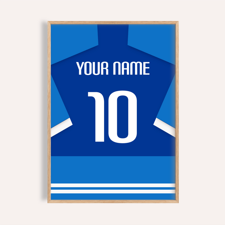 Centered Como Football Shirt Poster showing jersey silhouette with number 10