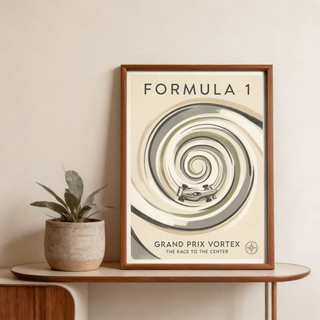 Detail crop of Grand Prix Racing Poster highlighting concentric vortex lines
