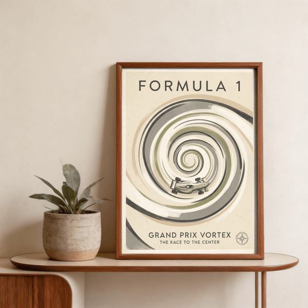 Detail crop of Grand Prix Racing Poster highlighting concentric vortex lines
