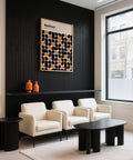 Modern wall art print showing structured Bauhaus pattern repetition.