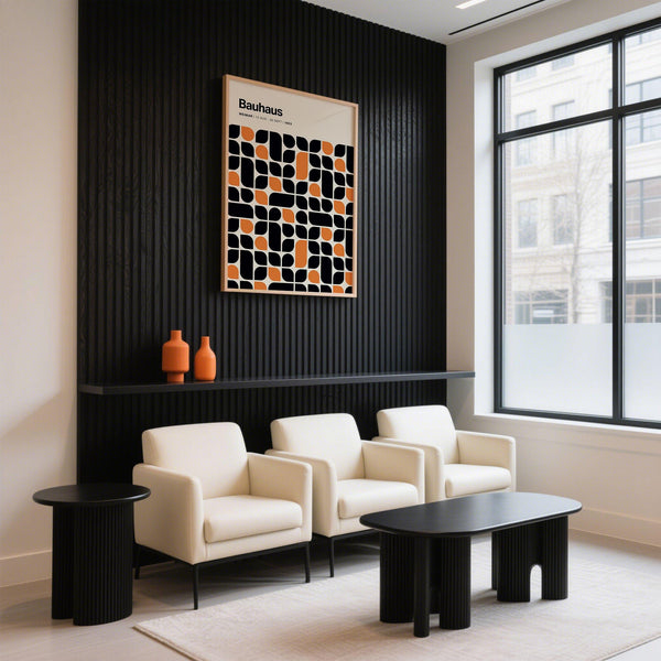 Modern wall art print showing structured Bauhaus pattern repetition.