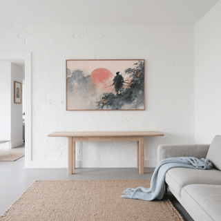 Abstract Warrior Poster featuring Black details for hallway wall art