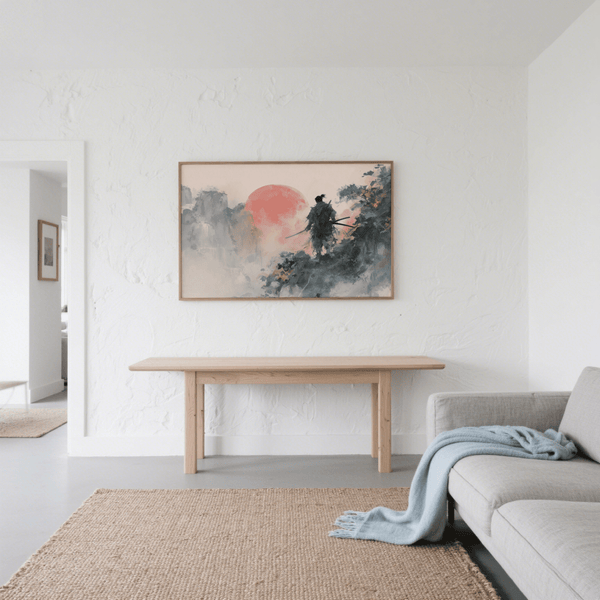 Abstract Warrior Poster featuring Black details for hallway wall art