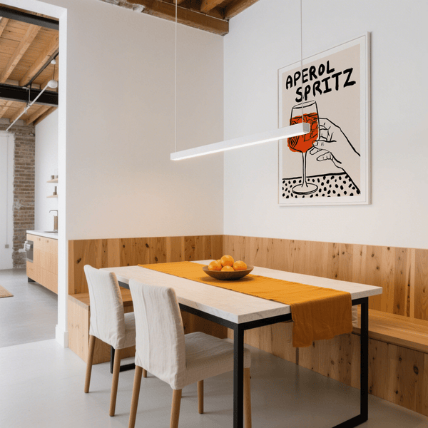 Aperol Spritz Print with vibrant orange, black, white for bar room art print