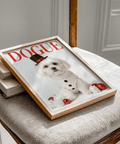 Cheerful Christmas Shih Tzu Poster in red and white for playroom decoration