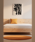 Chic Bamboo Black and White Print print for creative studio wall art