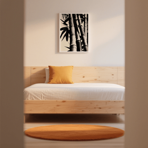 Chic Bamboo Black and White Print print for creative studio wall art