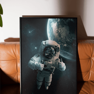 Astronaut Wall Art featuring cosmic Blue Black and White, perfect for bedroom