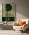 Abstract Modern Abstract Art Print in green and beige for modern living areas