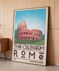 Graphic travel print of the Colosseum with stacked archways and “The Colosseum” title