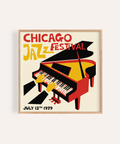 Jazz Festival Poster in Yellow, Red, and Black for living room wall art print