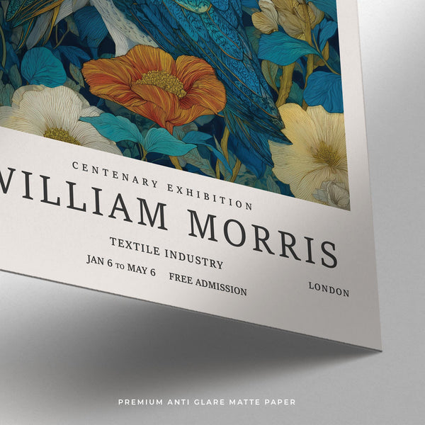 Art print of owls in ornamental William Morris design – Wall Art Unique.