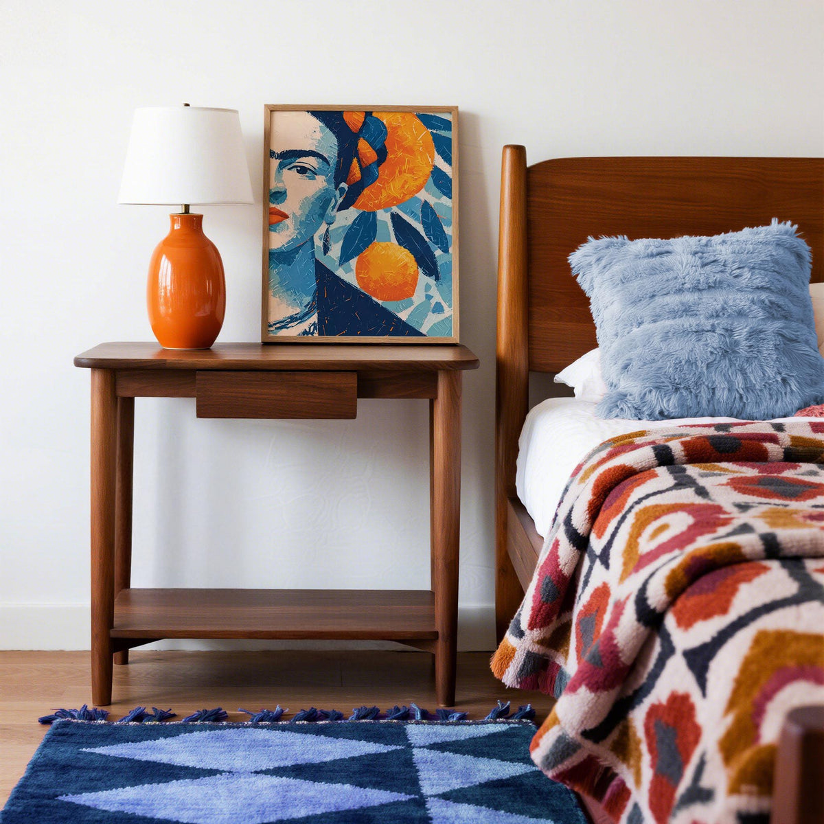 Abstract Frida Kahlo Gifts showing vivid contrast in a modern palette.