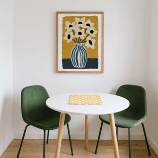 Art Print Flowers with Yellow accents, hallway gallery wall art print