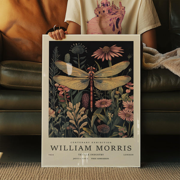 Insect wall art with natural science theme and detailed insect wings in focus.