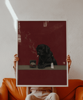 Modern Smoking Dog Wall Art print in black for bar area