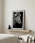 Giraffe Photography Poster highlighting giraffe neck pattern and muzzle texture