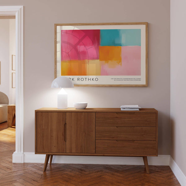 Contemporary art prints horizontal with vibrant hues for creative spaces