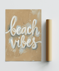 Beach Vibes Wall Art print with beige background for entryway