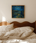 Blue and Yellow Impasto Wall Art for bedroom decor