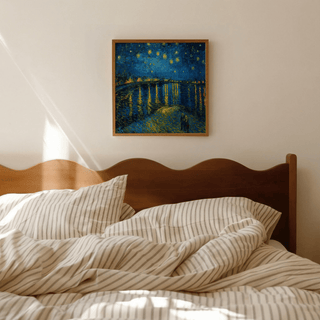 Blue and Yellow Impasto Wall Art for bedroom decor