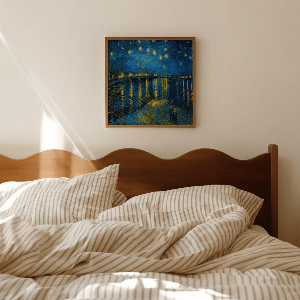 Blue and Yellow Impasto Wall Art for bedroom decor